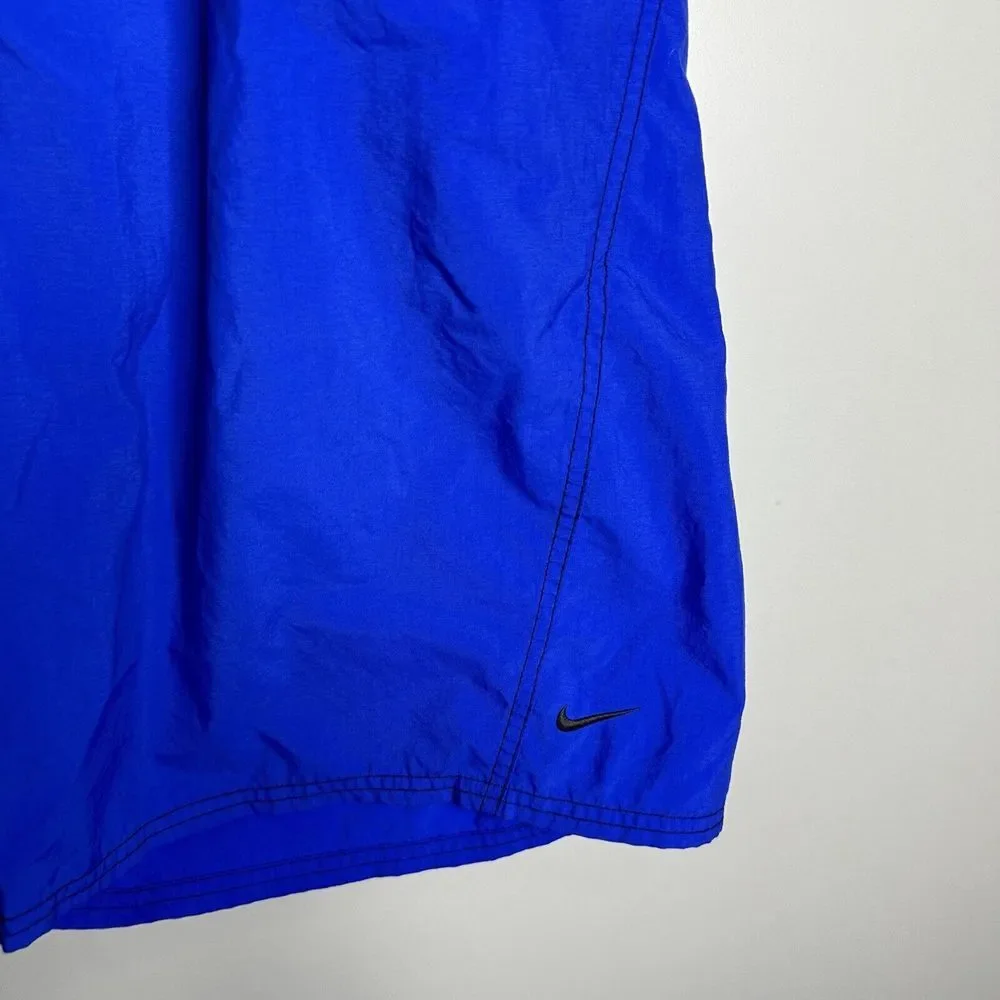 Men's Vintage Nike Size Large Blue Lined Swim Trunks‎ 9